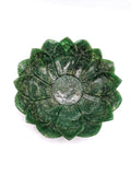 Beautiful green aventurine hand carved lotus bowls - 7 inches diameter and 505 gms (1.11 lb) - ONE BOWL ONLY