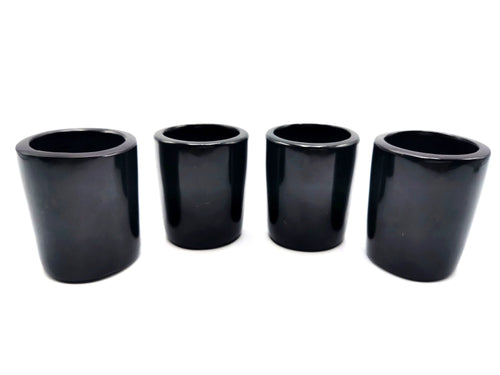 Beautiful gemstone shot glass/goblet in black obsidian stone - carvings in gemstones and crystals - ONLY 1 PIECE - Home Decor Gift