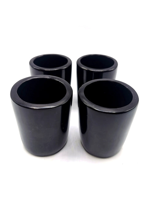 Beautiful gemstone shot glass/goblet in black obsidian stone - carvings in gemstones and crystals - ONLY 1 PIECE - Home Decor Gift