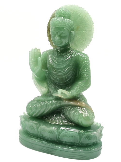 Australian Green Aventurine Buddha - handmade carving of serene and meditating Lord Buddha - crystal/reiki/chakra - 7 inches and 0.97 kgs