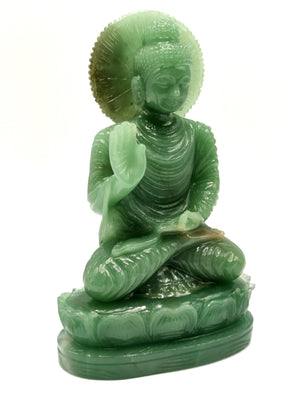 Australian Green Aventurine Buddha - handmade carving of serene and meditating Lord Buddha - crystal/reiki/chakra - 7 inches and 0.97 kgs