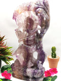 Multicolor Fluorite Handmade Carving of Dancing Ganesh -Lord Ganesha Idol in Crystals and Gemstones -Reiki/Chakra - 13 inches and 4.7 kg