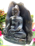Agate Buddha - handmade carving of serene and meditating Lord Buddha - crystal/reiki/healing - 8 inches and 3.32 kg (7.30 lb)