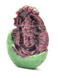 Shiva Head Handmade in Ruby Ziosite Carving - Lord Shivshankar in crystals and gemstones | Reiki/Chakra/Healing - 2.5 inch and 620 carats