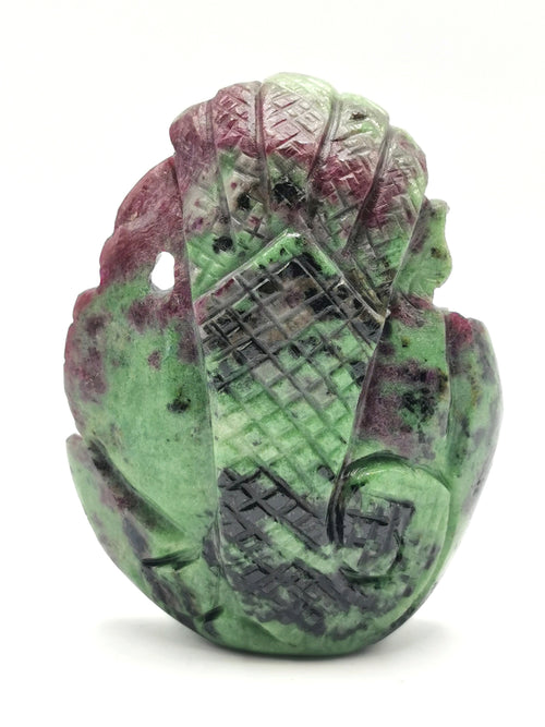 Shiva Head Handmade in Ruby Ziosite Carving - Lord Shivshankar in crystals and gemstones | Reiki/Chakra/Healing - 2.5 inch and 620 carats
