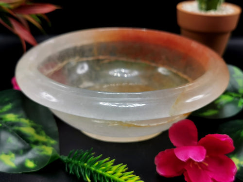 Beautiful red quartz designer hand carved bowls - 6 inches and 340 gms (0.75 lb) - ONE BOWL ONLY
