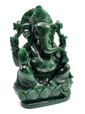 Dark Green Aventurine Handmade Carving of Ganesh - Lord Ganesha Idol in Crystals/Gemstone - Reiki/Chakra/Healing -8 in and 2.52 kg (5.54 lb)