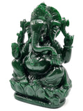 Dark Green Aventurine Handmade Carving of Ganesh - Lord Ganesha Idol in Crystals/Gemstone - Reiki/Chakra/Healing -8 in and 2.52 kg (5.54 lb)