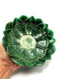 Beautiful green aventurine hand carved lotus bowls - 7 inches diameter and 660 gms (1.45 lb) - ONE BOWL ONLY