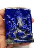 Lapis Lazuli Handmade Carving of Ganesh - Lord Ganesha Idol |Sculpture in Crystals/Gemstones - Reiki/Chakra/Healing - 2.7 inches and 320 gms