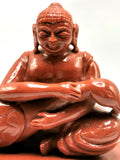Red Aventurine Buddha with a swan - handmade carving of serene meditating Lord Buddha - crystal/reiki/healing - 5 inch and 1.27 kg (2.79 lb)