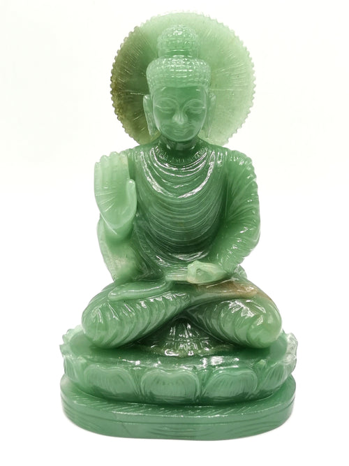 Australian Green Aventurine Buddha - handmade carving of serene and meditating Lord Buddha - crystal/reiki/chakra - 7 inches and 0.97 kgs