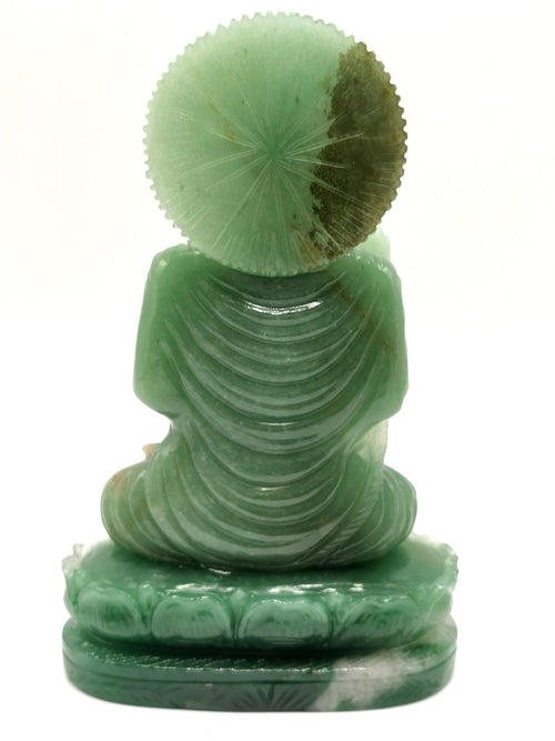 Australian Green Aventurine Buddha - handmade carving of serene and meditating Lord Buddha - crystal/reiki/chakra - 7 inches and 0.97 kgs