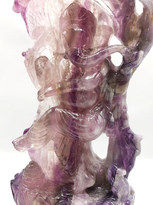 Multicolor Fluorite Handmade Carving of Dancing Ganesh -Lord Ganesha Idol in Crystals and Gemstones -Reiki/Chakra - 13 inches and 4.7 kg