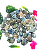 Wholesale set of miniature floral carvings for pendant in labradorite stone - gemstone/crystal jewelry |Reiki/Chakra - 40-45 PIECES SET