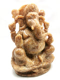 Golden Quartz Handmade Carving of Ganesh - Lord Ganesha Idol/Statue/Carving in Crystals and Gemstones - 7.5 inch and 2.62 kg (5.76 lb)