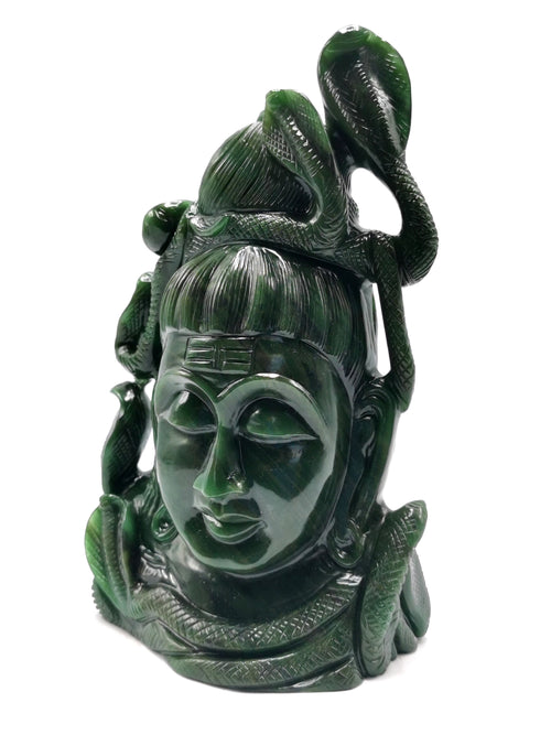 Shiva Head/Bust in Columbian Jade Carving - Lord Shivshankar in crystals and gemstones |Reiki/Chakra/Healing - 9 in and 2.36 kg (5.19 lb)