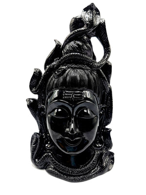 Shiva Head/Bust in Black Agate Carving - Lord Shivshankar in crystals and gemstones |Reiki/Chakra/Healing - 8.5 in and 2.78 kg (6.11 lb)