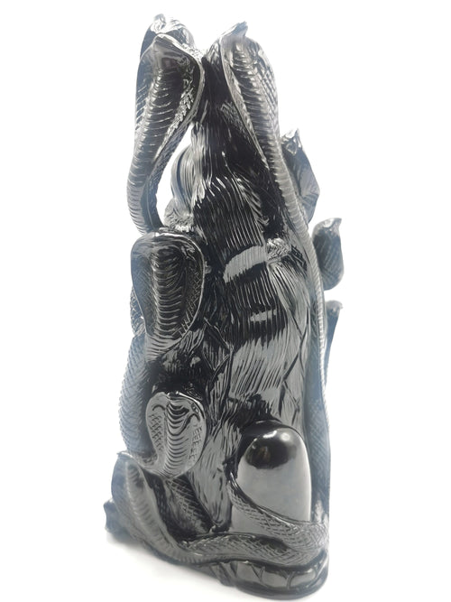 Shiva Head/Bust in Black Agate Carving - Lord Shivshankar in crystals and gemstones |Reiki/Chakra/Healing - 8.5 in and 2.78 kg (6.11 lb)