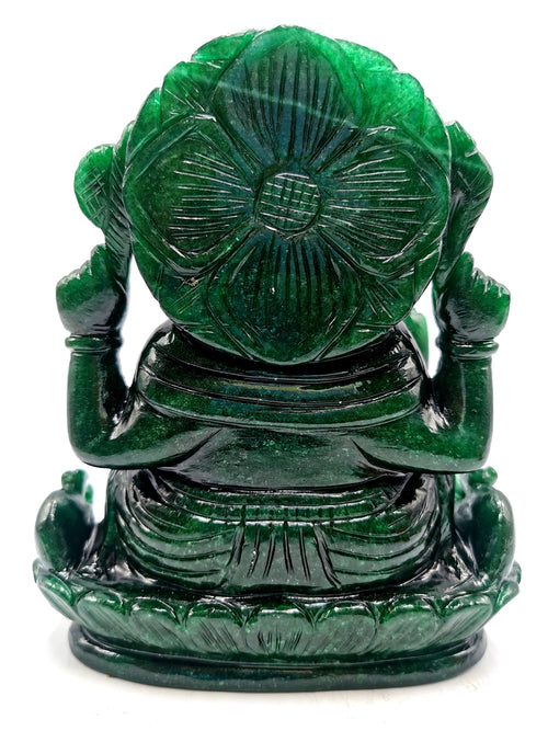 Ganesh statue in Dark Green Aventurine Handmade - Lord Ganesha Idol in Crystals/Gemstone - Reiki/Chakra/Healing -7 in and 2.09 kg (4.60 lb)