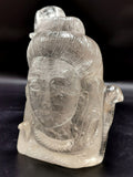 Shiva Head/Bust in Clear Quartz Carving - Lord Shivshankar in crystals and gemstones |Reiki/Chakra/Healing - 5 in and 845 gms (1.86 lb)