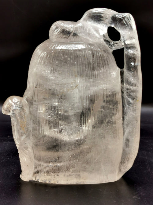 Shiva Head/Bust in Clear Quartz Carving - Lord Shivshankar in crystals and gemstones |Reiki/Chakra/Healing - 5 in and 845 gms (1.86 lb)