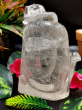 Shiva Head/Bust in Clear Quartz Carving - Lord Shivshankar in crystals and gemstones |Reiki/Chakra/Healing - 5 in and 845 gms (1.86 lb)