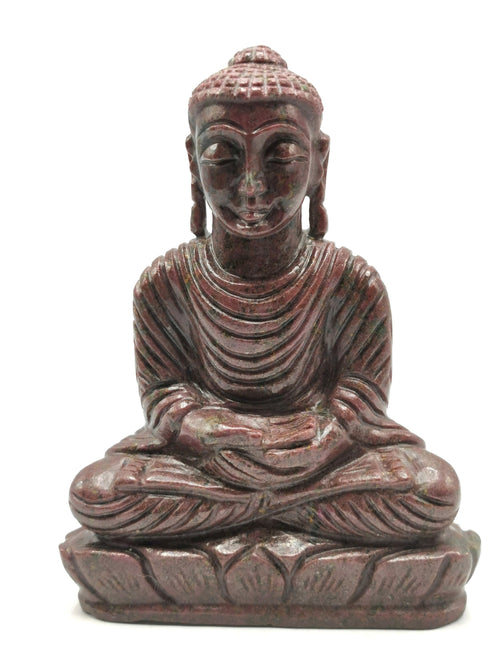 Ruby Kyanite Buddha - handmade carving of serene and meditating Lord Buddha - crystal/reiki/healing - 6.5 inches and 0.98 kg (2.16 lb)