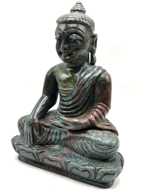 Ruby Kyanite Buddha - handmade carving of serene and meditating Lord Buddha - crystal/reiki/healing - 8.5 inches and 2.87 kg (6.31 lb)