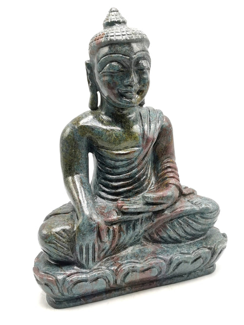 Ruby Kyanite Buddha - handmade carving of serene and meditating Lord Buddha - crystal/reiki/healing - 8.5 inches and 2.87 kg (6.31 lb)