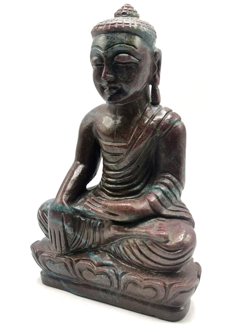 Ruby Kyanite Buddha - handmade carving of serene and meditating Lord Buddha - crystal/reiki/healing - 9.4 inches and 3.52 kg (7.74 lb)