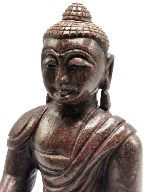Ruby Kyanite Buddha - handmade carving of serene and meditating Lord Buddha - crystal/reiki/healing - 10 inches and 4.59 kg (10.1 lb)