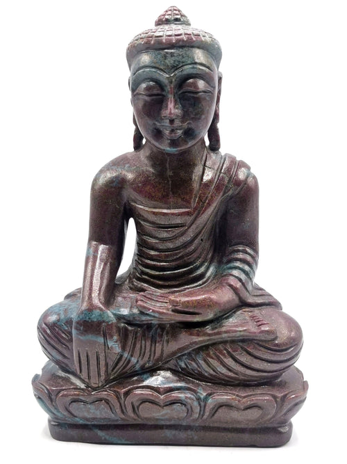 Ruby Kyanite Buddha - handmade carving of serene and meditating Lord Buddha - crystal/reiki/healing - 9.4 inches and 3.52 kg (7.74 lb)