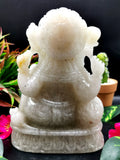 Smokey Quartz Handmade Carving of Ganesh - Lord Ganesha Idol | Figurine in Crystals and Gemstones - 7.5 inches and 2.71 kg (5.96 lb)