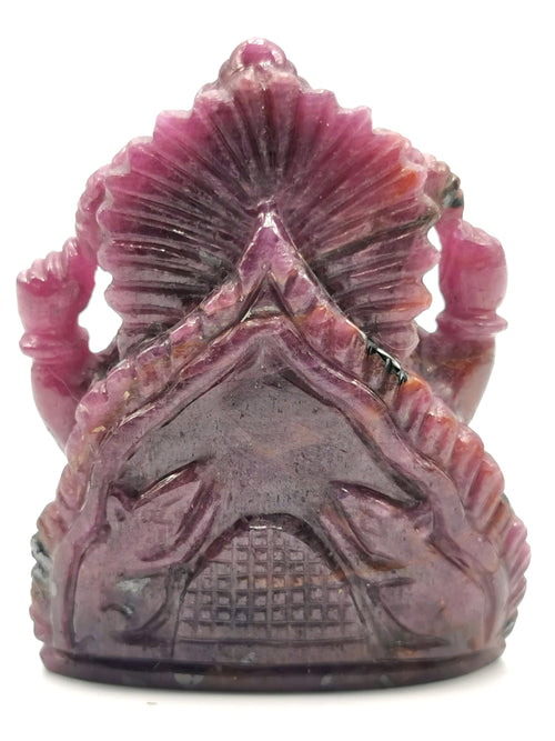 Ruby Handmade Carving of Ganesh - Lord Ganesha Idol | Figurine in Crystals and Gemstones - 2 inches and 310 carats