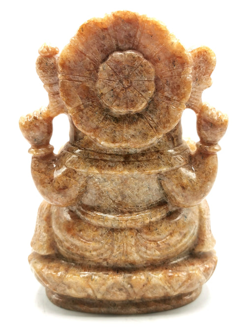 Golden Quartz Handmade Carving of Ganesh - Lord Ganesha Idol/Statue/Carving in Crystals and Gemstones - 7.5 inch and 2.62 kg (5.76 lb)
