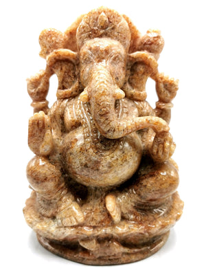 Golden Quartz Handmade Carving of Ganesh - Lord Ganesha Idol/Statue/Carving in Crystals and Gemstones - 7.5 inch and 2.62 kg (5.76 lb)