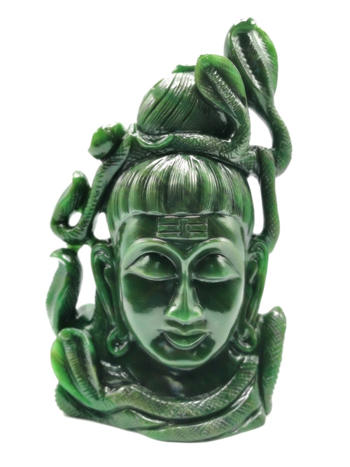 Shiva Head/Bust in Columbian Jade Carving - Lord Shivshankar in crystals and gemstones |Reiki/Chakra/Healing - 9 in and 2.36 kg (5.19 lb)