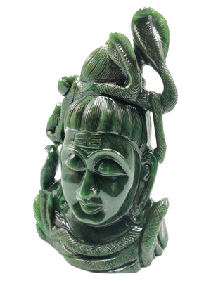 Shiva Head/Bust in Columbian Jade Carving - Lord Shivshankar in crystals and gemstones |Reiki/Chakra/Healing - 9 in and 2.36 kg (5.19 lb)