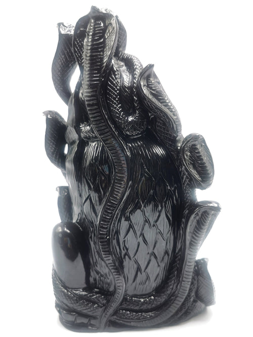 Shiva Head/Bust in Black Agate Carving - Lord Shivshankar in crystals and gemstones |Reiki/Chakra/Healing - 8.5 in and 2.78 kg (6.11 lb)