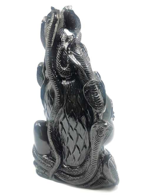 Shiva Head/Bust in Black Agate Carving - Lord Shivshankar in crystals and gemstones |Reiki/Chakra/Healing - 8.5 in and 2.78 kg (6.11 lb)