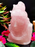 Shiva Head in Rose Quartz Carving - Lord Shivshankar in crystals and gemstones | Reiki/Chakra/Healing/Energy - 6 inch and 1.1 kg (2.42 lb)