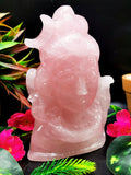 Shiva Head in Rose Quartz Carving - Lord Shivshankar in crystals and gemstones | Reiki/Chakra/Healing/Energy - 6 inch and 1.1 kg (2.42 lb)