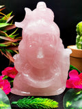 Shiva Head in Rose Quartz Carving - Lord Shivshankar in crystals and gemstones | Reiki/Chakra/Healing/Energy - 6 inch and 1.1 kg (2.42 lb)