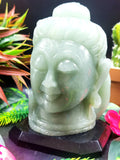 Shiva Head in Light Green Aventurine Carving -Lord Shivshankar in crystals and gemstones |Reiki/Chakra/Healing -5.5 in and 1.24 kg (2.73 lb)