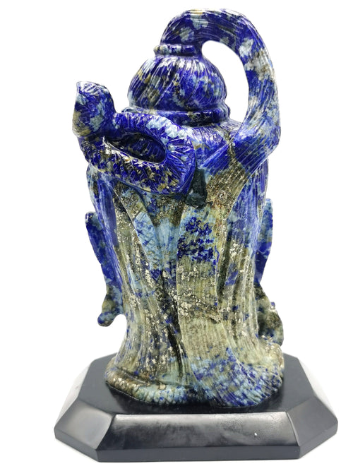 Shiva Head in Lapis Lazuli Carving - Lord Shivshankar in crystals and gemstones |Reiki/Chakra/Healing -6.5 in and 1.29 kg (2.84 lb)