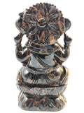 Tiger Eye Handmade Carving of Ganesh - Lord Ganesha Idol | Sculpture in Crystals/Gemstones - Reiki/Chakra/Healing - 6.2 inches and 1.09 kgs