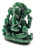 Ganesh statue in Dark Green Aventurine Handmade - Lord Ganesha Idol in Crystals/Gemstone - Reiki/Chakra/Healing -7 in and 2.09 kg (4.60 lb)
