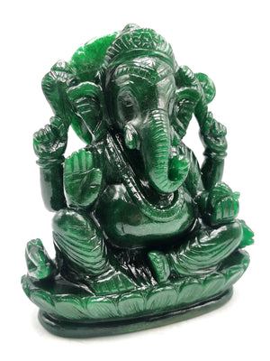 Ganesh statue in Dark Green Aventurine Handmade - Lord Ganesha Idol in Crystals/Gemstone - Reiki/Chakra/Healing -7 in and 2.09 kg (4.60 lb)