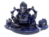 Lapis Lazuli Handmade Carving of Ganesh - Lord Ganesha Idol |Sculpture in Crystals/Gemstones - Reiki/Chakra/Healing - 5 inches and 2.01 kgs